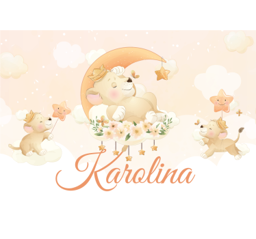 Fotomurale animali scena da sogno con leoni - TenStickers