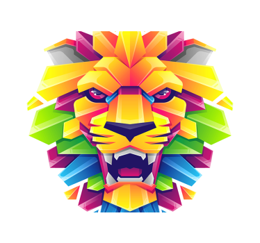Fotomurali leone viso di leone vibrante - TenStickers