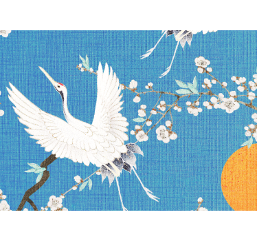 Fotomurali leone fiori di gru eleganti - TenStickers