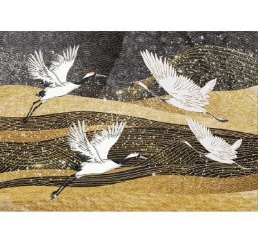 Fotomurale animali danza di gru eleganti - TenStickers