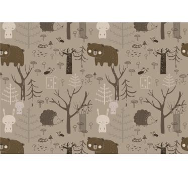 Fotomurale animali giochi nella foresta - TenStickers