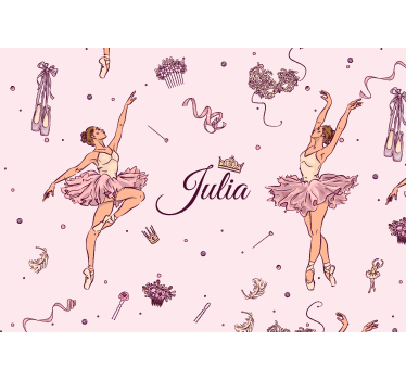 Fotomurale per camerette ragazzi balletto con nome - TenStickers