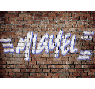 Fotomurale per camerette ragazzi graffiti in mattoni con nome - TenStickers