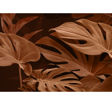 Fotomurale terracotta foglie grandi e dense - TenStickers