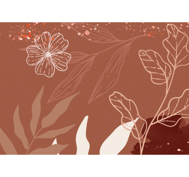 Fotomurale terracotta design minimalista delle foglie - TenStickers