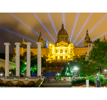 Fotomurale città luci notturne di barcellona - TenStickers