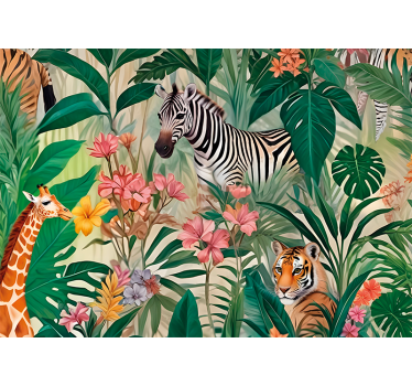 Fotomurali animali diversi esplosione della natura - TenStickers