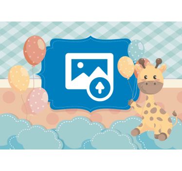 Fotomurale per neonato giraffa con immagine personalizzata - TenStickers