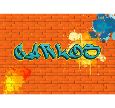 Fotomurale arte urbana mattone arancione - TenStickers