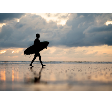 Fotomurale mare sagoma del surfista - TenStickers