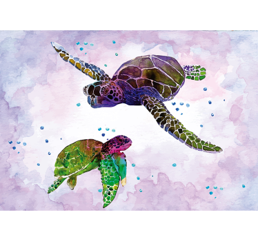 Fotomurale animali tartaruga marina colorata - TenStickers