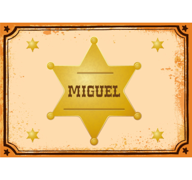 Fotomurale cameretta stella dello sceriffo personalizzata - TenStickers