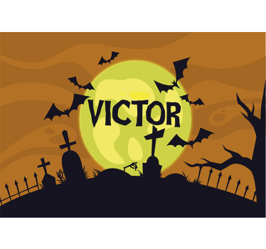 Fotomurale di Halloween scena spettrale del cimitero - TenStickers