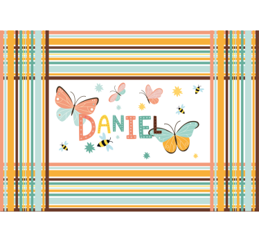 Fotomurale cameretta farfalla con nome personalizzato - TenStickers