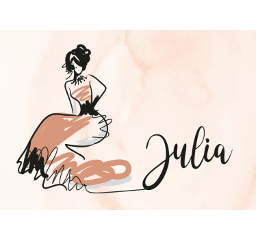 Fotomurale artistico schizzo di moda elegante - TenStickers