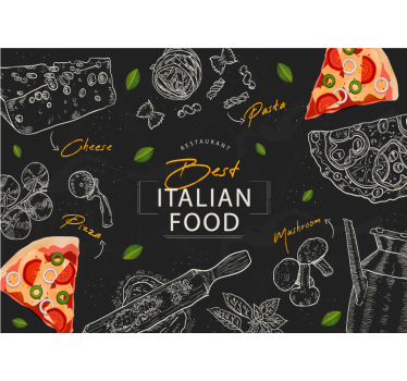 Fotomurale musicale delizie culinarie italiane - TenStickers