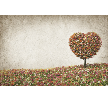 Fotomurale paesaggi Tempo di primavera dell'albero a forma di cuo - TenStickers