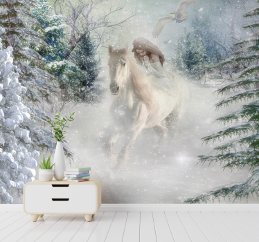 Carta da parati animale cavallo bianco - TenStickers