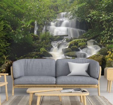 Fotomurale foresta e cascate - TenStickers