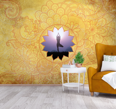 Fotomurale mandala yoga giallo - TenStickers