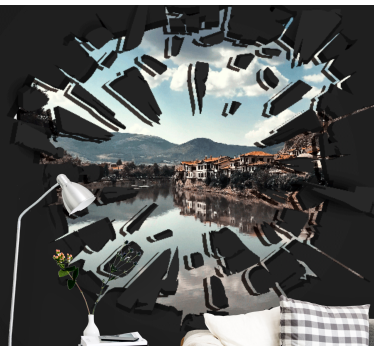 Fotomurale 3d vista che rompe le barriere - TenStickers