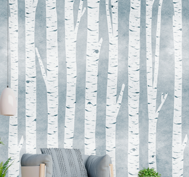 Fotomurale alberi foresta di betulle bianche - TenStickers