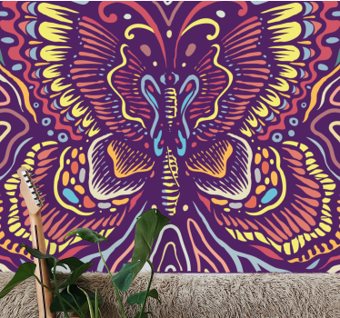 Fotomurale animali arte farfalla colorata - TenStickers