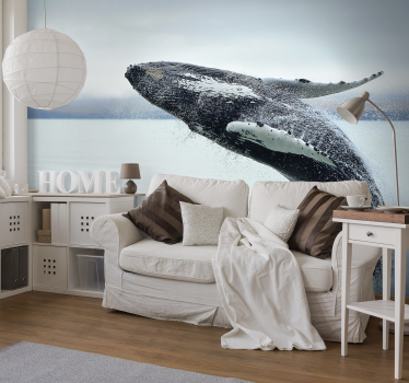Fotomurale animali balena che salta - TenStickers