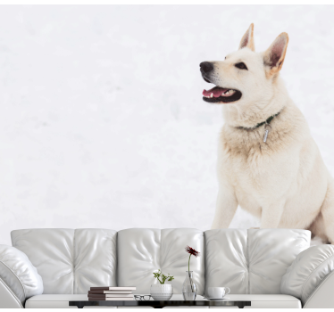 Fotomurale animali cane bianco felice - TenStickers
