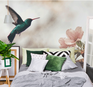 Fotomurale animali colibrì e fiore - TenStickers