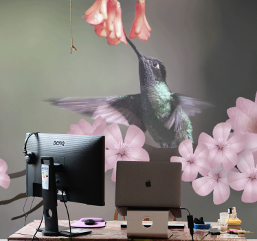 Fotomurale animali colibrì e fiori - TenStickers