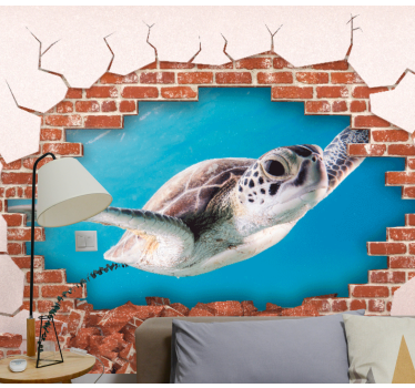 Fotomurale animali design di tartaruga personalizzabile - TenStickers