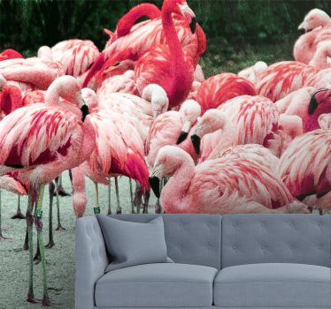 Fotomurale animali flock di fenicotteri - TenStickers