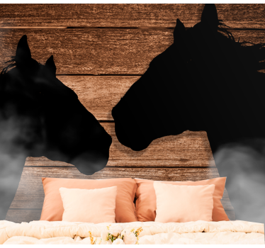 Fotomurale animali incontro con la sagoma del cavallo - TenStickers