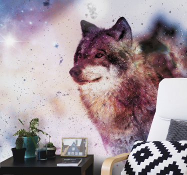 Fotomurale animali lupo cosmico solitario - TenStickers