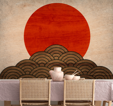Fotomurale animali onde del sole rosso - TenStickers