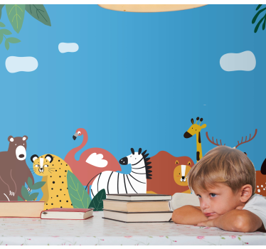 Fotomurale animali parata di animali colorati - TenStickers