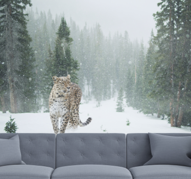 Fotomurale animali passeggiata del leopardo delle nevi - TenStickers