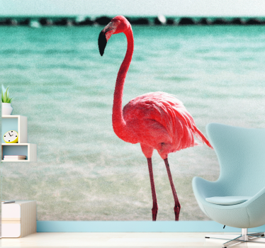 Fotomurale animali posizione del flamingo elegante - TenStickers