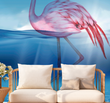 Fotomurale animali posizione elegante del fenicottero - TenStickers