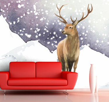 Fotomurale animali scena di cervi maestosi - TenStickers