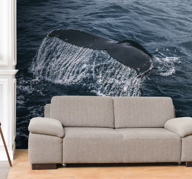 Fotomurale animali spruzzo di coda di balena - TenStickers