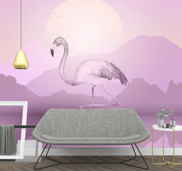Fotomurale animali silhouette di fenicottero elegante - TenStickers