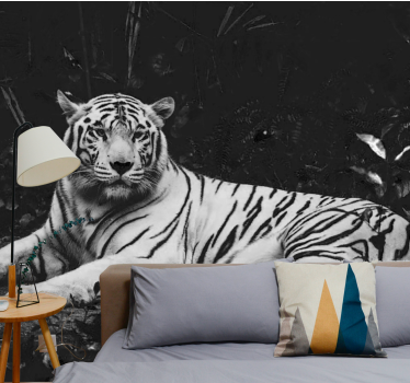 Fotomurale animali tigre bianca nobile - TenStickers