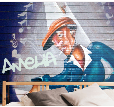 Fotomurale arte urbana musicista con cappello - TenStickers