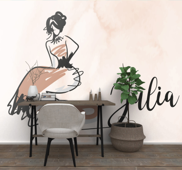 Fotomurale artistico schizzo di moda elegante - TenStickers