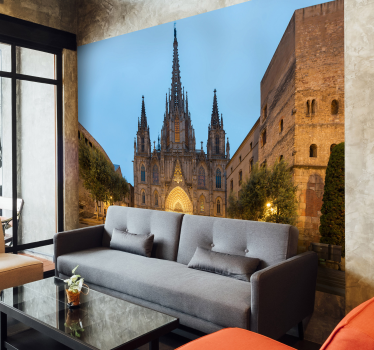 Fotomurale Barcellona notte della cattedrale gotica - TenStickers