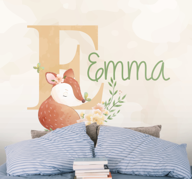 Fotomurale cameretta design volpe personalizzato - TenStickers