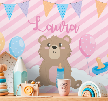 Fotomurale cameretta illustrazione orsetto carino - TenStickers