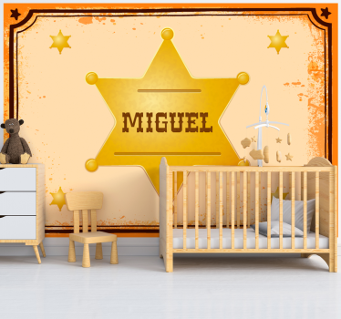 Fotomurale cameretta stella dello sceriffo personalizzata - TenStickers